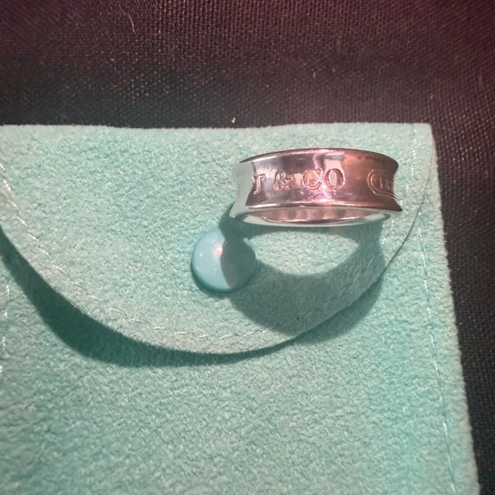 Authentic Unisex Tiffany & Co. Silver Band Size 6 1/2  1837 logo send offer! - Picture 3 of 5